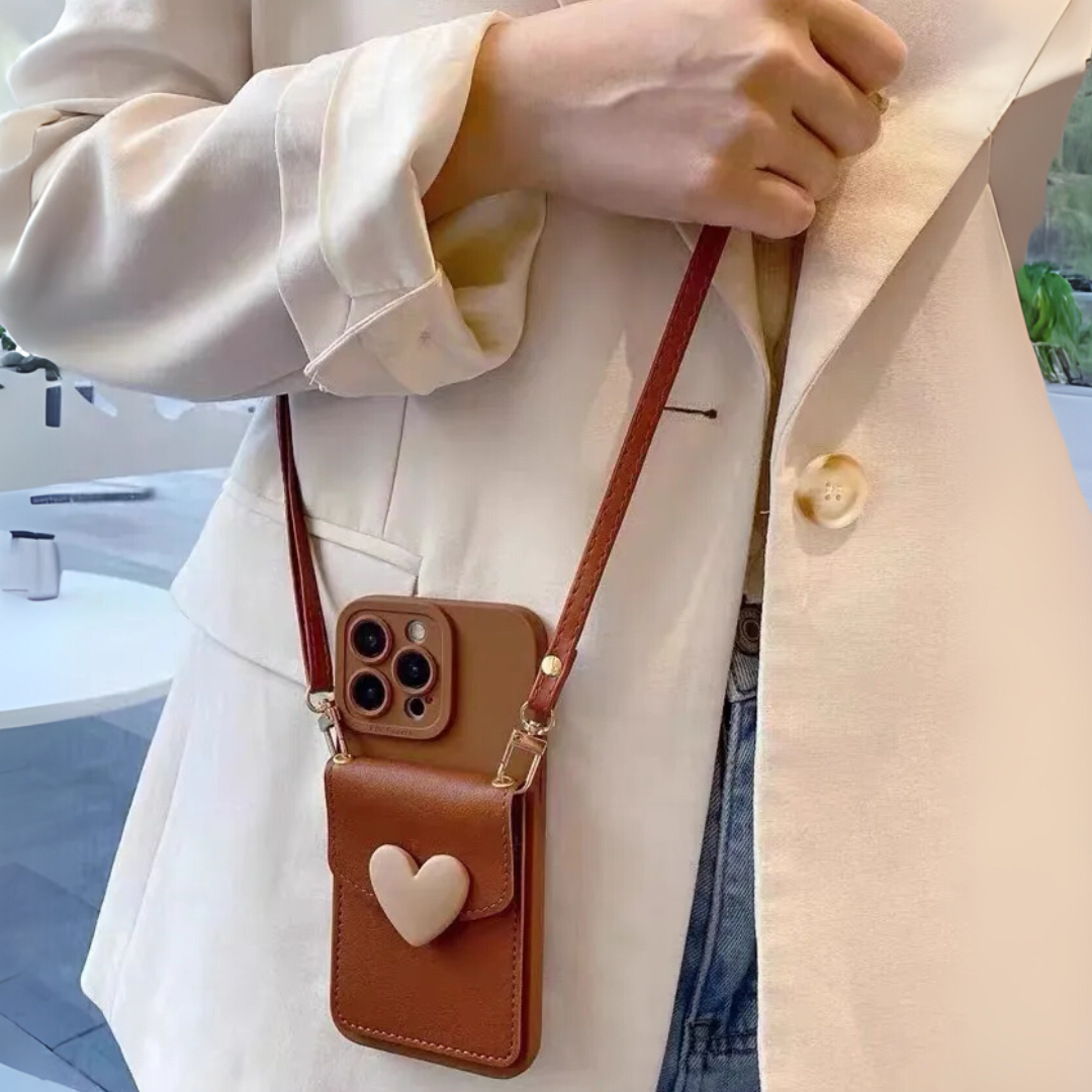 "Heart" | iPhone Crossbody Hülle mit Kartenfach
